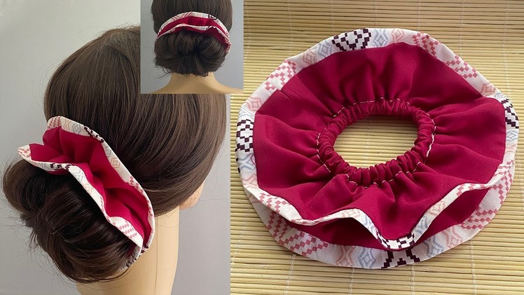 How to Make a Scrunchie | DIY Scrunchie Tutorial | How to make Hair Rubber band | hair bun holder