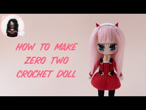 How to make crochet doll Zero Two from anime Darling in franxx