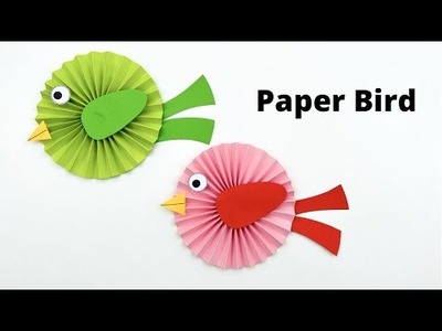 How To Make Easy Paper Bird Toy  For Kids. Nursery Craft Ideas. Paper Craft Easy. KIDS crafts