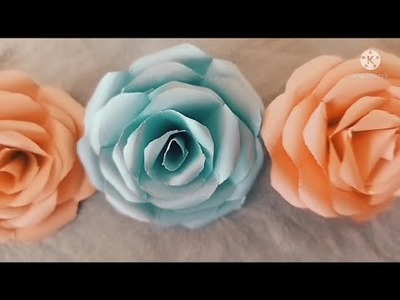 How to Make Rose Flower ???? with Paper Tutorial. DIY Rose ???? Paper Craft.  ARE Craft