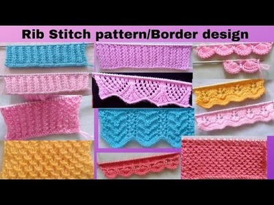 Latest Rib Stitch pattern. Border design #Knitting