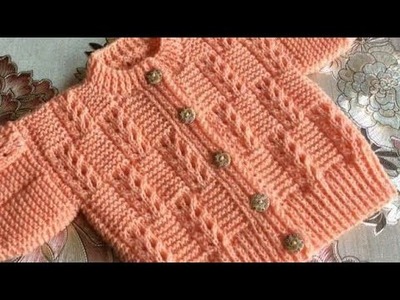 Marvelous Hand Knitting Baby Boy's Cardigan, Sweater Design