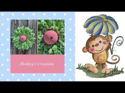 Monkey's Creations | How to Make a Frog Themed Wreath | Easy DIY Ribbon Wreath | Live Replay