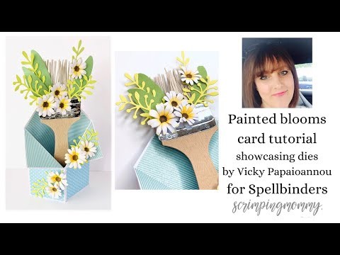 NEW release !!! Painted blooms card tutorial dies by Vicky Papaioannou for SPELLBINDERS