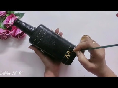 Simple And Elegant Bottle Art For Beginners.DIY Bottle Art Painting | Bottle Art|Vibha's Craft Zone