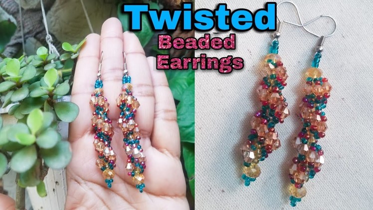 ????Stylish Screw Seed Beads and  crystal earrings || Spiral earring ||  Easy Pattern  for beginners????