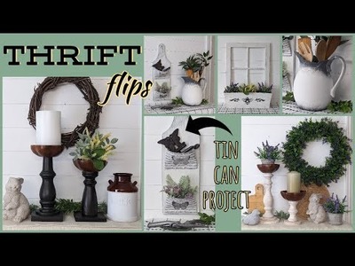 ⭐THRIFT FLIPS~Tin Can Project~Sponge Painting Technique~Home Decor on a Budget~Farmhouse Decor Ideas