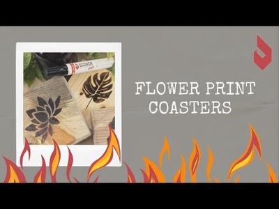 Wood Coaster Flower Design