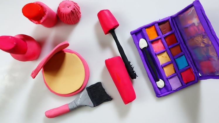 DIY Miniature Makeup tools  from Polymer Clay & Cardboard