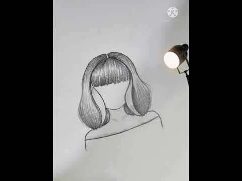 How to draw a Girl with beautiful hairstyle easy step by step (very easy). Drawing. #short_video