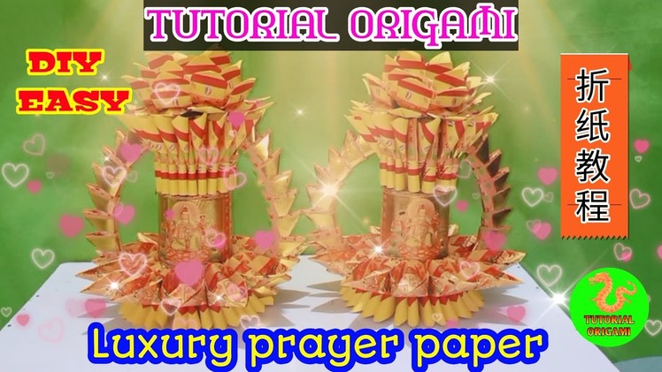 How to make origami lotus flower - cara melipat bunga teratai#origamilotusflower
