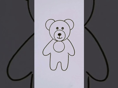Teddy bear drawing from circles | Simple drawing #shorts #youtubeshorts