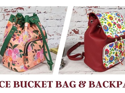 Alice bucket bag & backpack. 2 in 1 pattern. Sewing tutorial. Allsewpetite