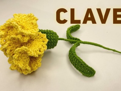 Clavel a crochet. carnation flower crochet. clavel ganchillo