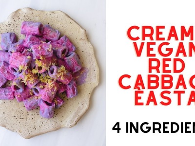 Creamy Red Cabbage Pasta recipe- Vegan #shorts