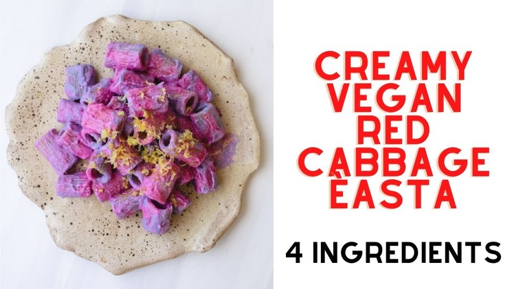 Creamy Red Cabbage Pasta recipe- Vegan #shorts