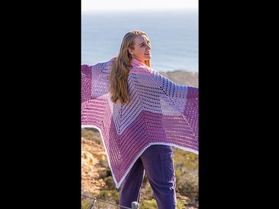 Crochet Chevron Shawl Pattern + 25 more patterns #shorts