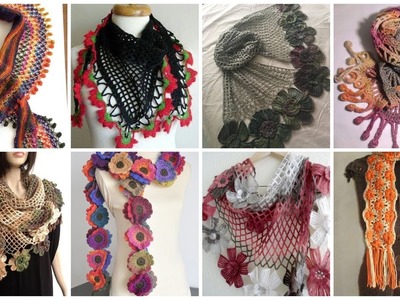 Crochet hanging flower pattern scarf.Most stylish crochet flower design scarf #crochet