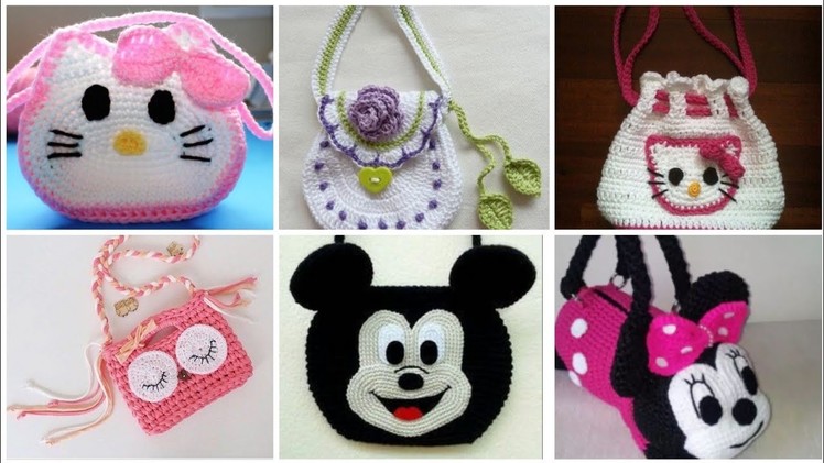 Cute Latest Top Beautiful Crochet Knitting For Kids Bags, Backpack Shoulders Bags Design