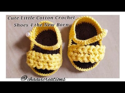 Cute Little Cotton Crochet Shoes 4 The New Born Baby|Quick & Easy Tutorial|Very Soft & Comfortable|