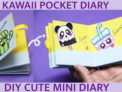 DIY kawaii Mini pocket Notebook.Dairy Summer and Unicorn Theme - Back to School Craft #diy #kawaii