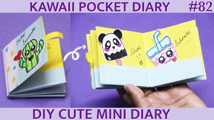 DIY kawaii Mini pocket Notebook.Dairy Summer and Unicorn Theme - Back to School Craft #diy #kawaii