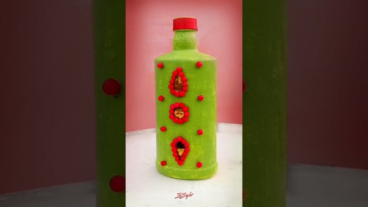 Easy Bottle art for Beginners. Bottle Decorating Idea. Bottle Painting. Insight Craft. Shorts 7