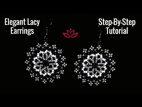 Elegant Lacy Seed Beads Earrings - Tutorial || DIY
