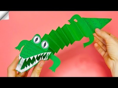 How to Make a Crocodile Paper - moving paper toys - paper crafts easy