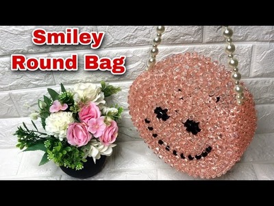 How To Make A Smiley Round Bag + How to make a beaded design bag