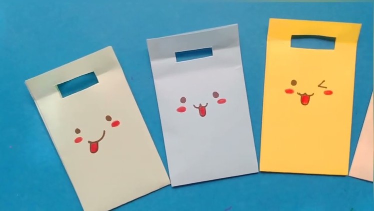 How to make paper mini bag| easy paper bag craft| paper mini bag making| school supplies
