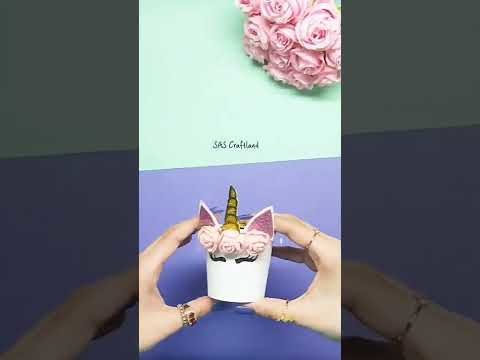 Learn how to make unicorn coin bank | Money Bank | Paper Crafts | Paper Cup money easy diy #shorts