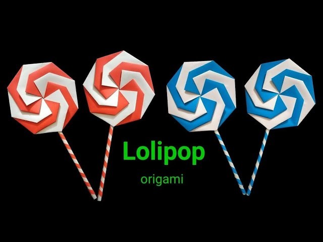 Lolipop candy from origami paper. paper crafts diy