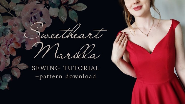 Off-Shoulder Circle Dress With a Sweetheart Neckline | Tutorial + Pattern | Sweetheart Marilla