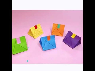 Origami Mini Gift Bag NO GLUE | Easy Paper Gift Bag | DIY Mini Paper Bag | Paper Crafts Easy #shorts