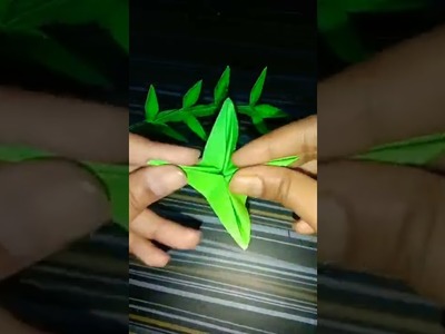 Origami paper leaf ????#shorts #like #diy #origami #papercraft #subscribe