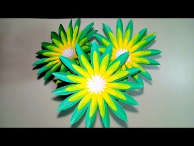 Paper craft for room decoration l wall hanging craft ideas l Handmade Paper flowers