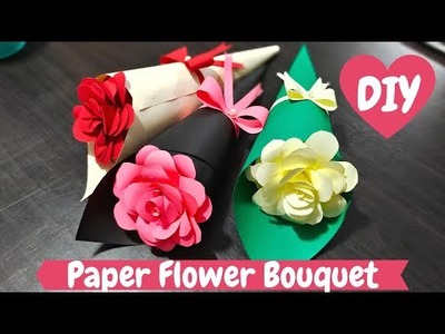 Paper Flower BOUQUET | Birthday Gift ideas | Flower Bouquet making at Home | Origami Paper Craft