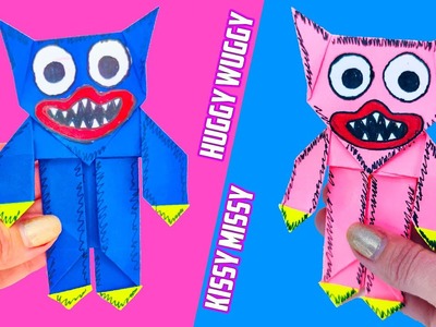 Poppy Playtime Huggy Wuggy and Kissy Missy DIY | Origami puppet of Hagi Wagi and Kissy Missy