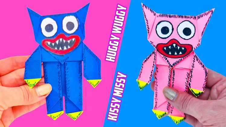 Poppy Playtime Huggy Wuggy and Kissy Missy DIY | Origami puppet of Hagi Wagi and Kissy Missy