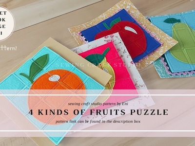 Quiet Book Tutorial with Pattern | 4 Fruit Puzzle Color Match Felt Book Activity | DIY Busy Book #51