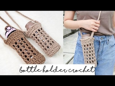 Simple and Easy Bottle Holder Crochet Tutorial | Sarung Botol Rajut