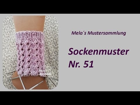 Sockenmuster Nr. 51 - Strickmuster in Runden stricken. Socks knitting pattern