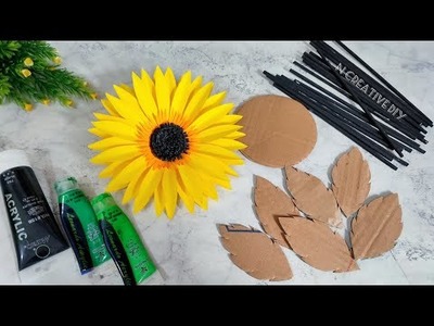 Unique flower wall hanging craft | Cardboard craft ideas | Paper craft for home decor | Room decor