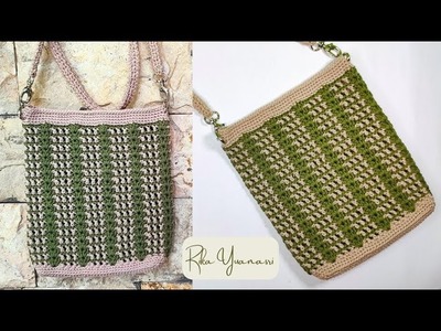 Beautiful Crochet Bag Tutorial - Crochet Purse | Tas Rajut Motif Modern Super Mudah
