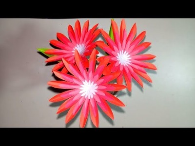 Beautiful Handmade color Paper flowers l paper craft for room decoration l wall hanging craft ideas
