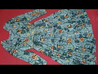 Designer Dori Waist Frill Kurti.Frock Cutting & Stitching Tutorial In Hindi. Layered kurti.Dress DIY