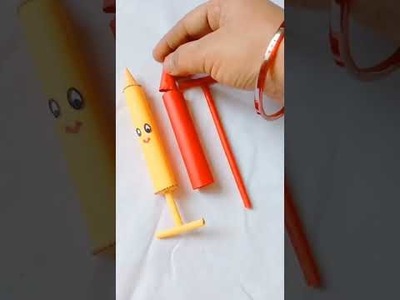 Diy paper Holi pichkari for kids???? Cute Holi crafts for kids❤️simple and easy???? subscribe now????#shorts