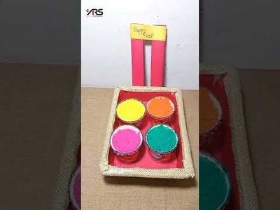 Holi Decoration Ideas For Home.Holi Special Craft.Holi Festival Colour Platter #shrt #ytshort