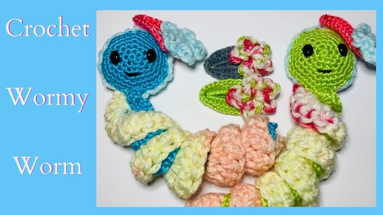 How To Crochet A Wormy Worm With Removable Crochet Hair Clips.Amigurumi